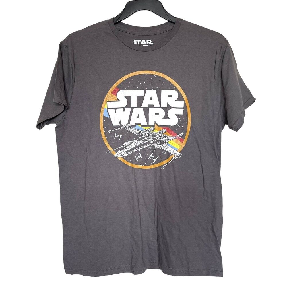 Stars Wars T Shirt Size Large Gray Mens Womens Unisex Short Sleeve Movie Space
